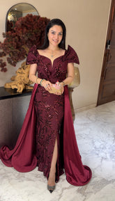 Maroon Tail Gown